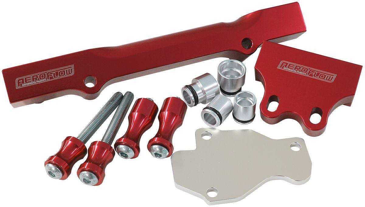 Aeroflow Mazda Series 6,7,8 13B Billet EFI Fuel Rails - Red (AF64-2204R)