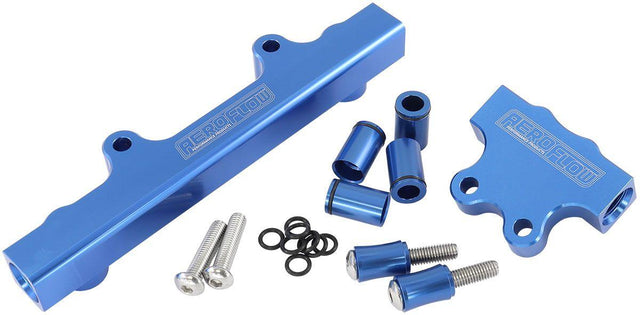 Aeroflow Mazda Series 4,5 13B Billet EFI Fuel Rails - Blue (AF64-2213) AF64-2213