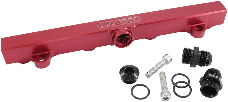 Aeroflow Mitsubishi Evolution 4-9 4G63 Billet EFI Fuel Rails - Red (AF64-2221R)