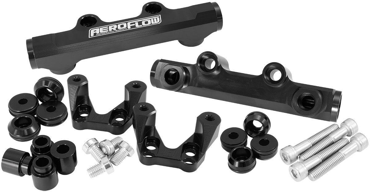 Aeroflow Subaru EJ20 Top Feed Conversion Billet EFI Fuel Rail - Black (AF64-2258BLK)