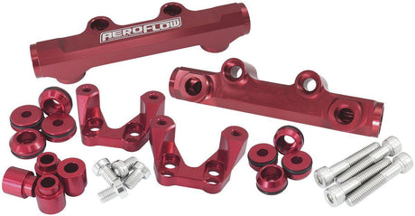 Aeroflow Subaru EJ20 Top Feed Conversion Billet EFI Fuel Rail - Red (AF64-2258R) AF64-2258R