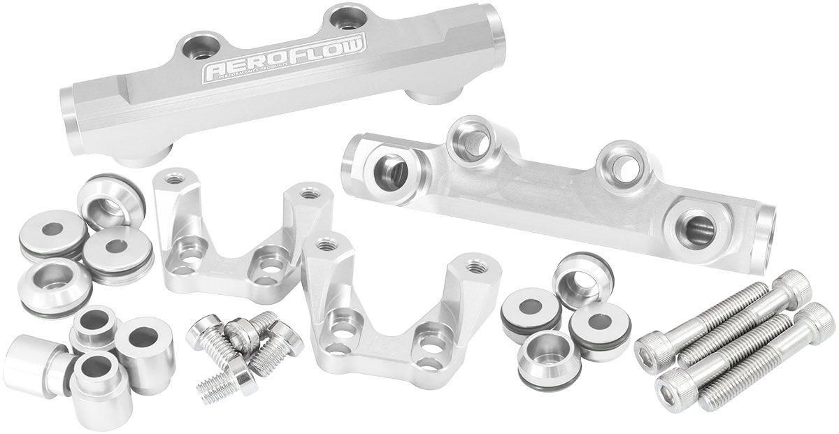 Aeroflow Subaru EJ20 Top Feed Conversion Billet EFI Fuel Rail - Silver (AF64-2258S)