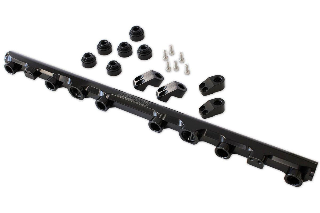 Aeroflow Toyota 2JZ-GTE Billet EFI Fuel Rail - Black (AF64-2259BLK)