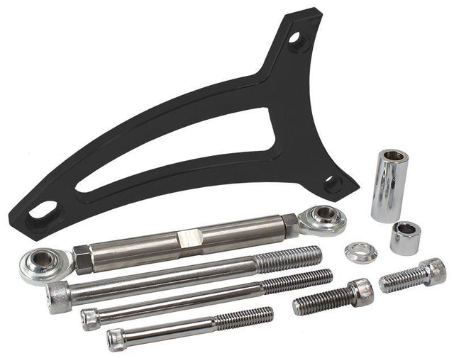 Aeroflow Ford 351 Windsor Standard Mount Billet Alternator Bracket - Black Finish (AF64-4008BLK) AF64-4008BLK