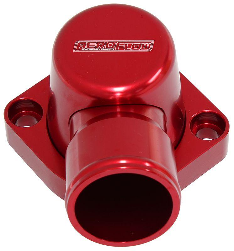 Aeroflow Billet Thermostat Housing - Red (AF64-4037R) AF64-4037R