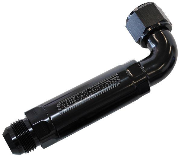 Aeroflow 90° Inline Scavenge Filter -12AN (AF64-4100BLK) AF64-4100BLK