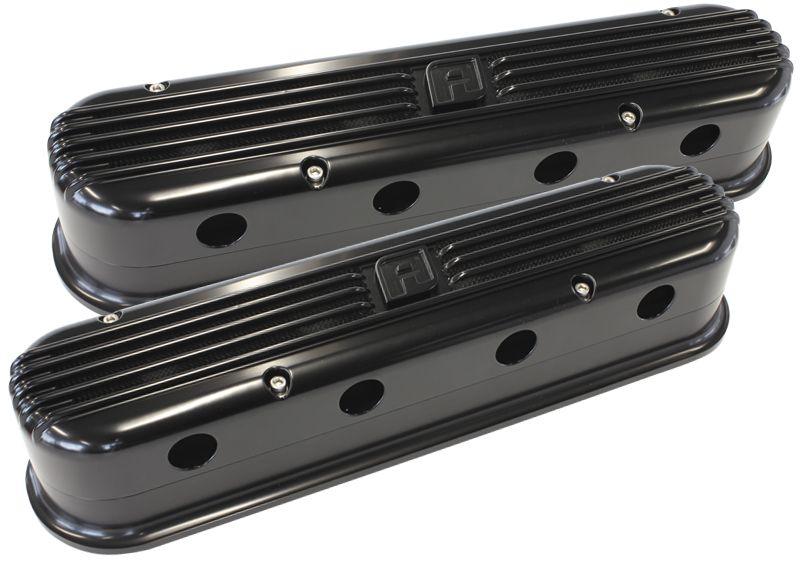Aeroflow Billet Aluminium Retro 2-Piece LS Valve Covers (AF64-4110BLK) AF64-4110BLK
