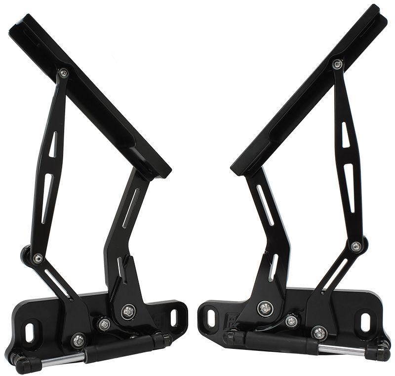 Aeroflow Holden Torana and Holden HQ-WB Billet Bonnet Hinge Kit - Black Finish (AF64-4122BLK) AF64-4122BLK