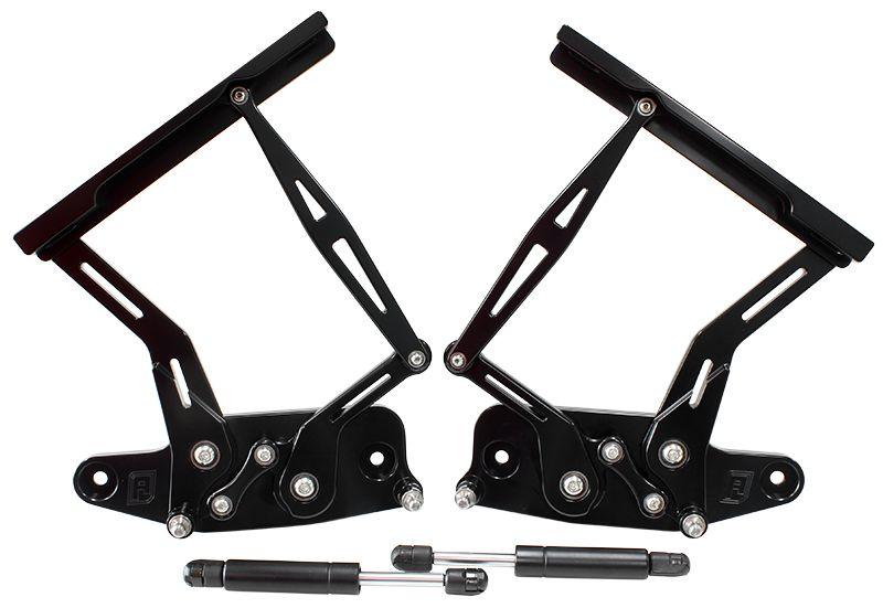 Aeroflow Holden HK, HT, HG Billet Bonnet Hinge Kit - Black Finish (AF64-4129BLK)