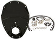 Aeroflow Small Block Chev 350 2-Piece Billet Timing Cover - Black Finish (AF64-4350BLK) AF64-4350BLK