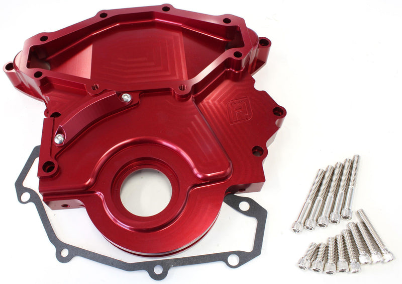 Aeroflow Holden 253-304-308 Billet Timing Cover - Red Finish (AF64-4358R) AF64-4358R