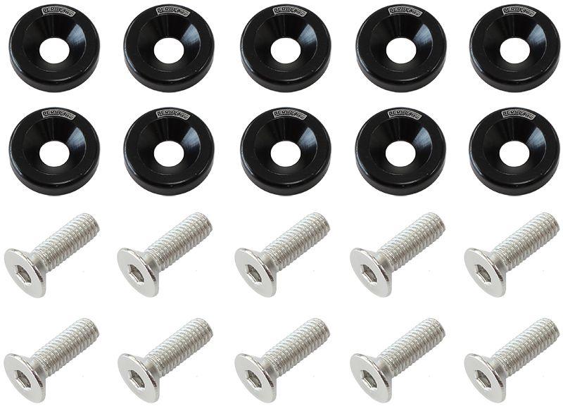Aeroflow Billet Dress-Up/Fender Bolt Kit M6 x 1.00mm (20mm UHL) (AF64-4365BLK) AF64-4365BLK
