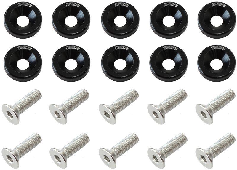 Aeroflow Billet Dress-Up/Fender Bolt Kit M6 x 1.00mm (20mm UHL) (AF64-4365BLK)