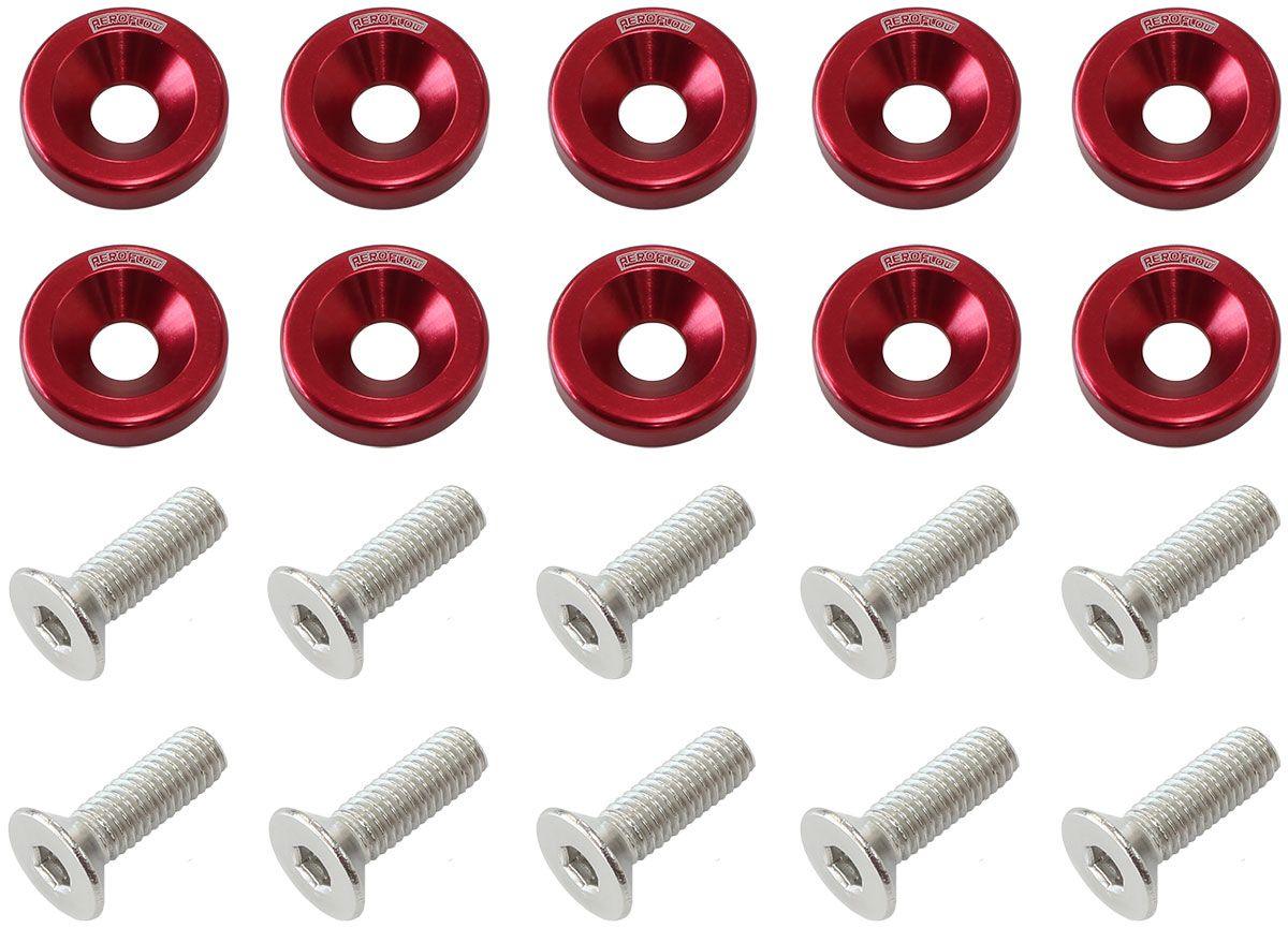 Aeroflow 1/4" Billet Dress-Up / Fender Bolt Kit (10 pack) (AF64-4372R) AF64-4372R