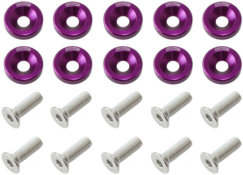 Aeroflow Billet Dress-Up/Fender Bolt Kit M8 x 1.25mm (20mm UHL) (AF64-4374PUR) AF64-4374PUR