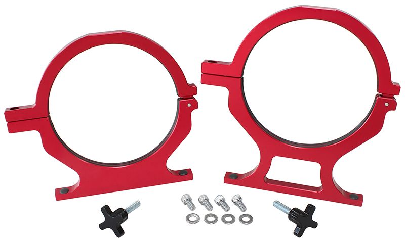 Aeroflow Billet Nitrous Bottle Brackets - Red (AF64-5000R)