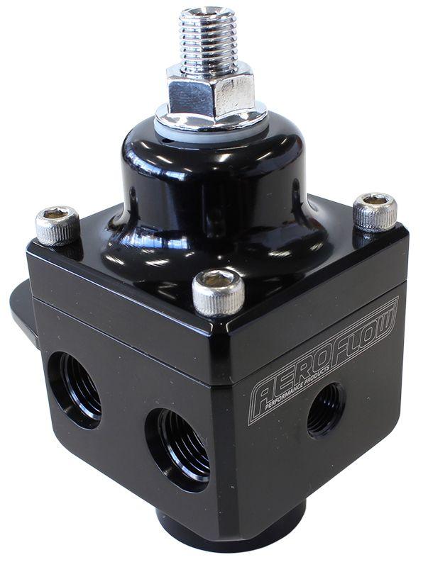 Aeroflow Billet 4-Port Carburettor Fuel Pressure Regulator -6 ORB (AF66-2048BLK) AF66-2048BLK