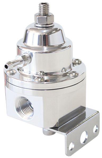Aeroflow 3-Port 1200hp Billet Fuel Pressure Regulator 30-120psi Adjustable - Polished (AF66-2055) AF66-2055