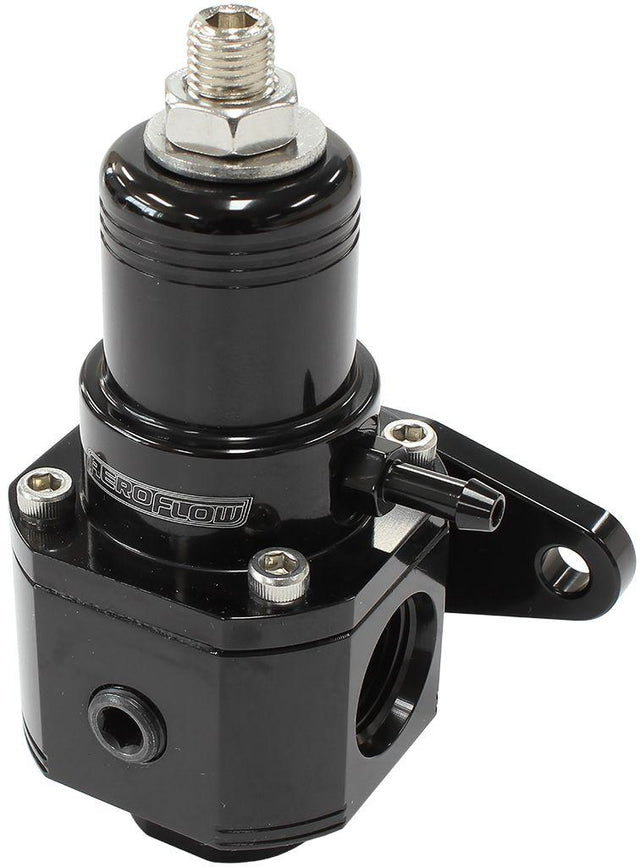 Aeroflow Carburettor/EFI 3-Port 800hp Billet Bypass Fuel Pressure Regulator 3-60 psi Adjustable (AF66-2059BLK) AF66-2059BLK