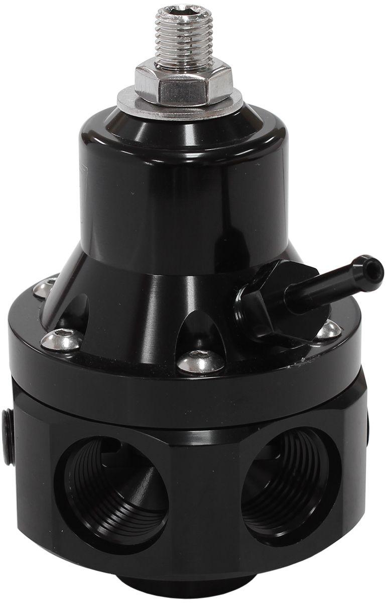 Aeroflow 4-Port 2000hp Billet Fuel Pressure Regulator 35-85psi Adjustable (AF66-2060BLK) AF66-2060BLK