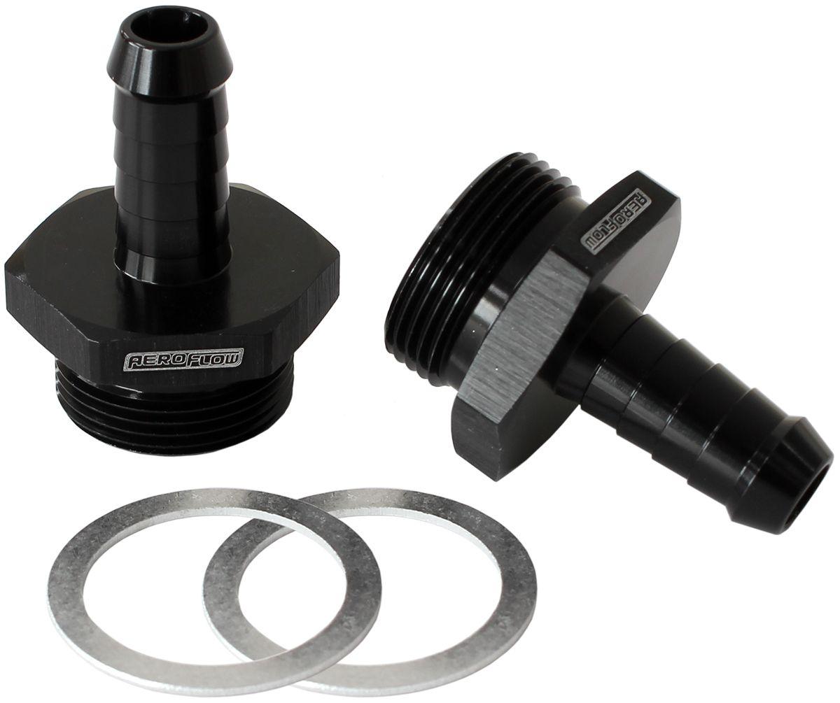 Aeroflow Carburettor Adapter - Male 3/8" Barb to 7/8" x 20 (AF700-01BLK) AF700-01BLK