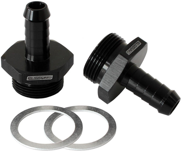 Aeroflow Carburettor Adapter - Male 3/8" Barb to 7/8" x 20 (AF700-01BLK) AF700-01BLK