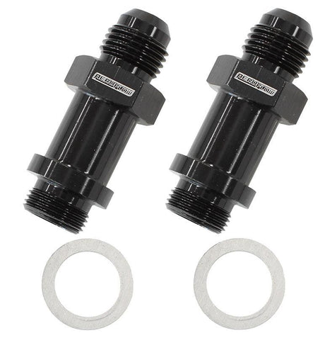 Aeroflow Carburettor Adapter - Male 9/16" x 24 to -6AN 1-3/4" Long (AF701-06-LBLK) AF701-06-LBLK