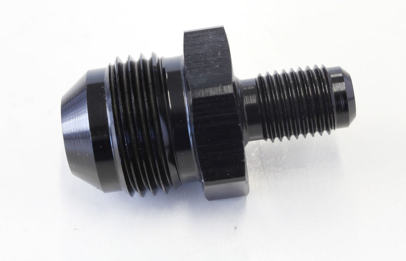 Aeroflow Inverted Seat Adapter 3/8"-24 to -8AN (AF707-08BLK)