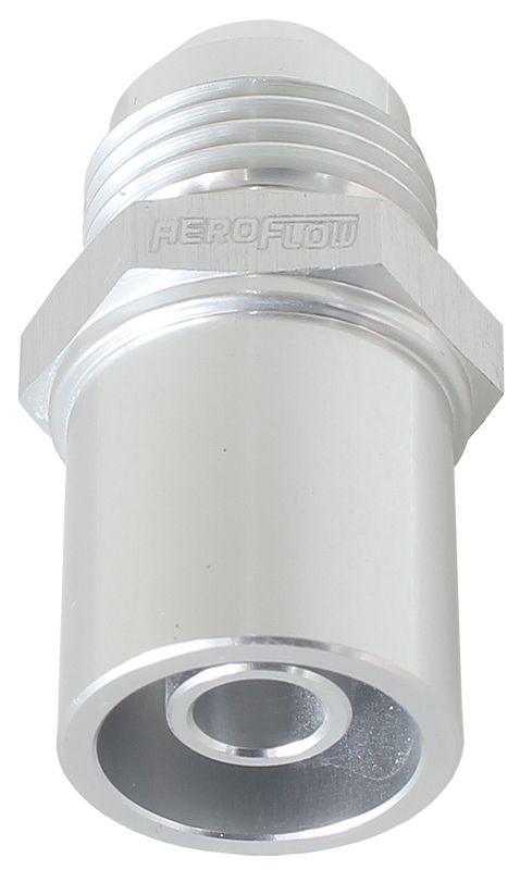 Aeroflow Press In Front Valve Cover Breather Adapter -8AN Sliver (20mm O.D) (AF708-08FS) AF708-08FS