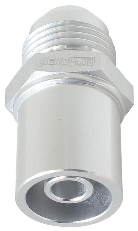 Aeroflow Press In Front Valve Cover Breather Adapter -8AN Sliver (20mm O.D) (AF708-08FS) AF708-08FS