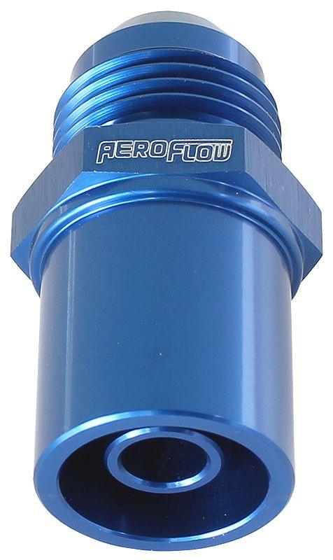 Aeroflow Press In Front Valve Cover Breather Adapter -8AN Blue (20mm O.D) (AF708-08F) AF708-08F