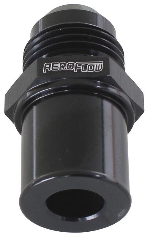 Aeroflow Press In Rear Valve Cover Breather Adapter -8AN Black (19mm O.D) (AF708-08RBLK) AF708-08RBLK