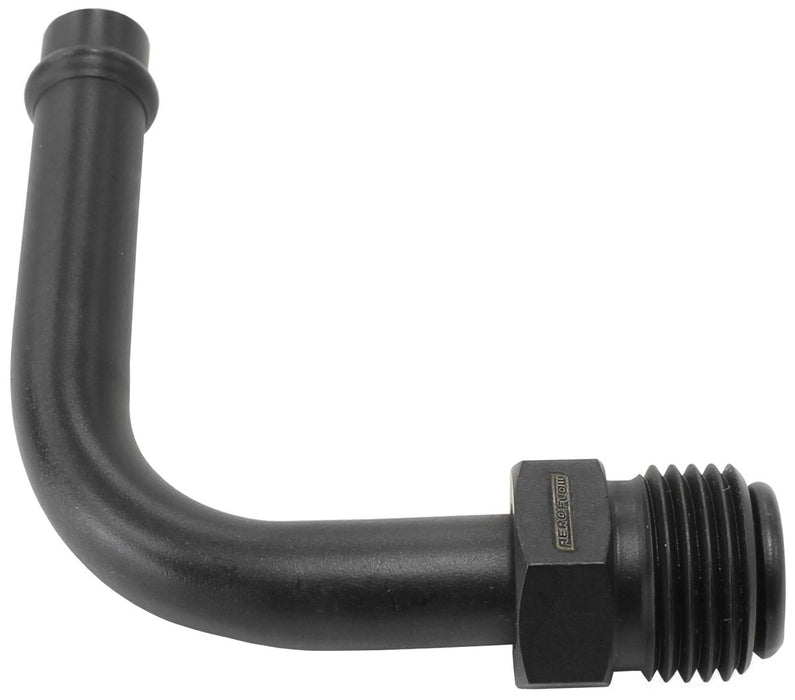 Aeroflow 90° Holley / Stromberg Inlet Fitting - Black (AF714-27BLK)