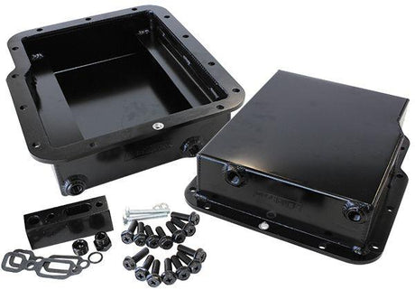 Aeroflow 3" Deep Fabricated Transmission Pan including Filter Extension (AF72-3002BLK) AF72-3002BLK