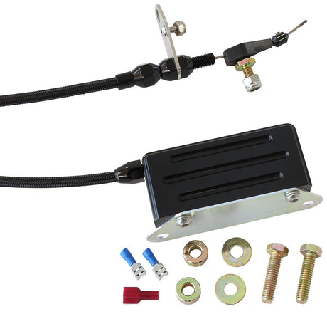 Aeroflow Kickdown Cable With Black Stainless Steel Cover & Black Ends (AF72-7004BLK) AF72-7004BLK