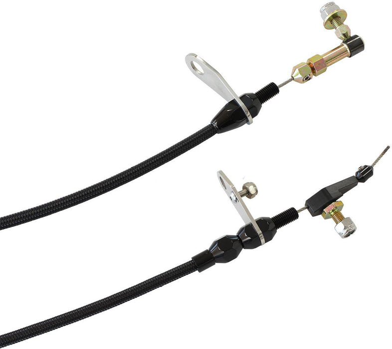 Aeroflow Kickdown Cable With Black Stainless Steel Cover & Black Ends (AF72-7006BLK)