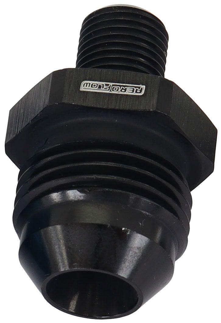 Aeroflow Metric to Male Flare Adapter M10 x 1mm to -8AN (AF743-08BLK) AF743-08BLK