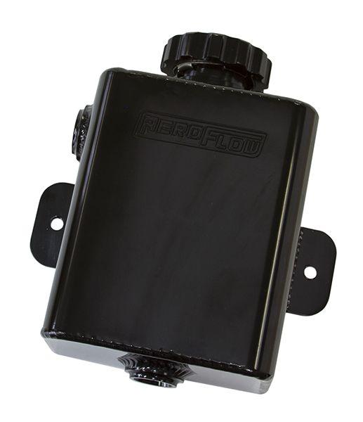 Aeroflow Fabricated Square Radiator Expansion Tank - Black (AF77-1026BLK)