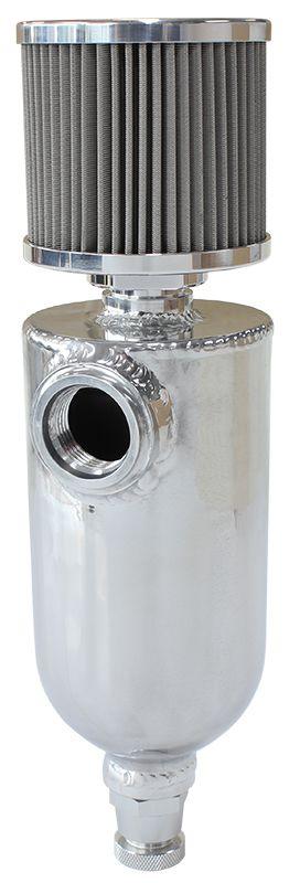 Aeroflow Universal Breather Tank - Polished (AF77-1028) AF77-1028
