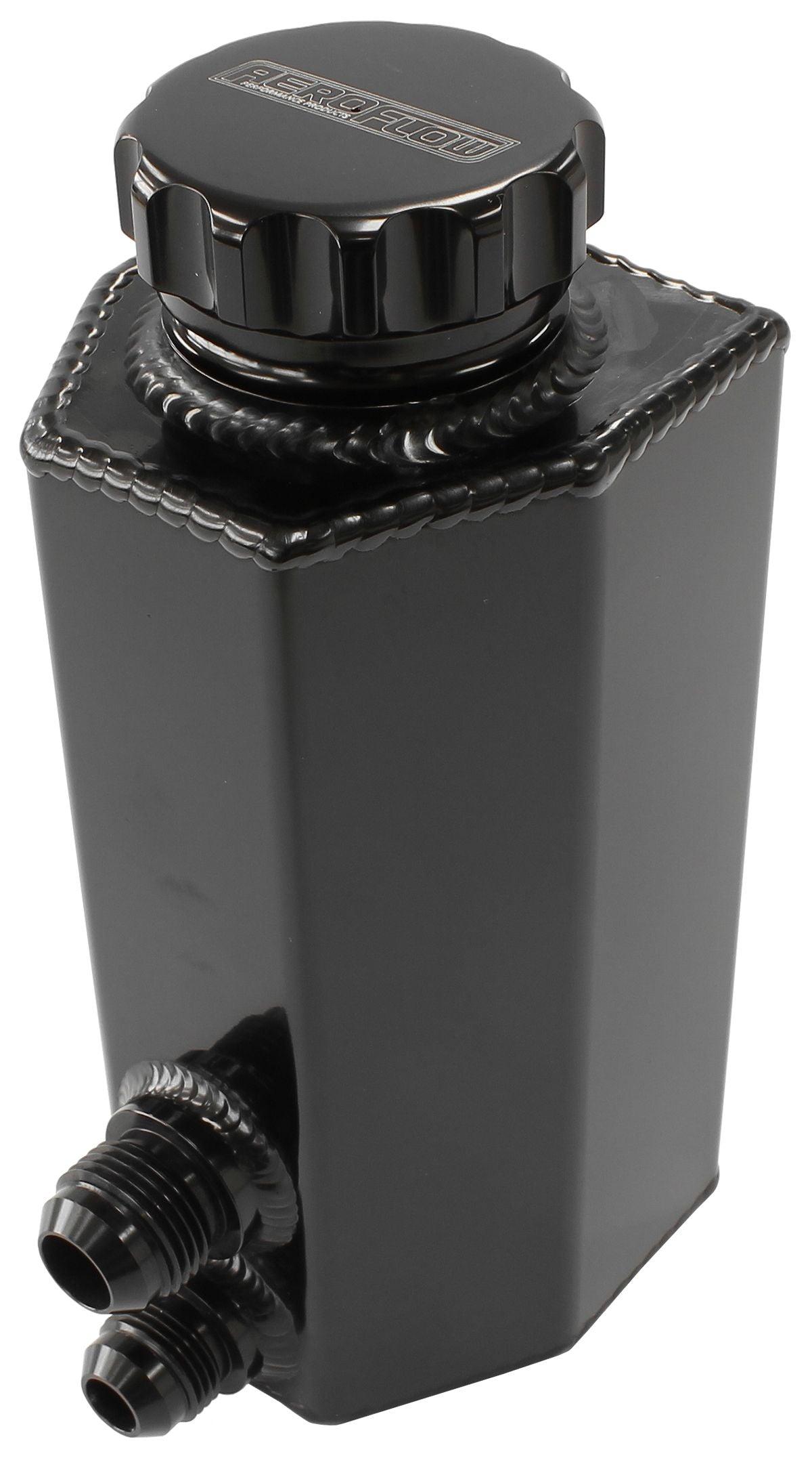 Aeroflow Universal Fabricated Power Steering Tank - Black (AF77-1032BLK) AF77-1032BLK