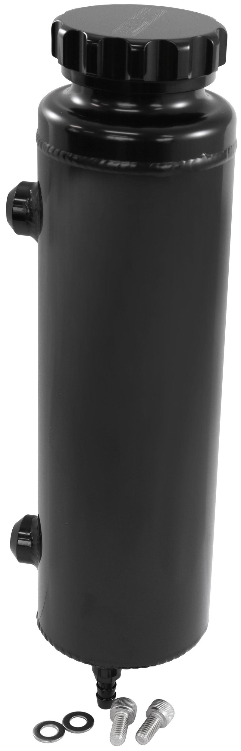 Aeroflow Universal Large Fabricated Alloy Radiator Overflow Tank - Black Finish (AF77-1115BLK)