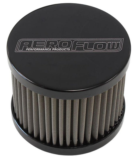 Aeroflow Stainless Steel Billet Breather with -8AN Female Thread (AF77-2002BLK) AF77-2002BLK