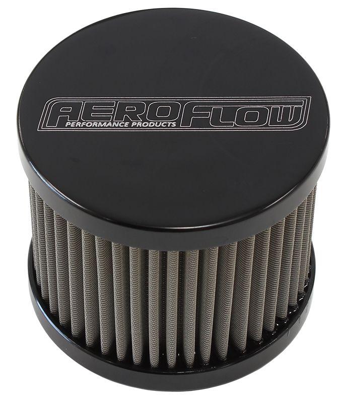 Aeroflow Stainless Steel Billet Breather with -8AN Female Thread (AF77-2002BLK) AF77-2002BLK