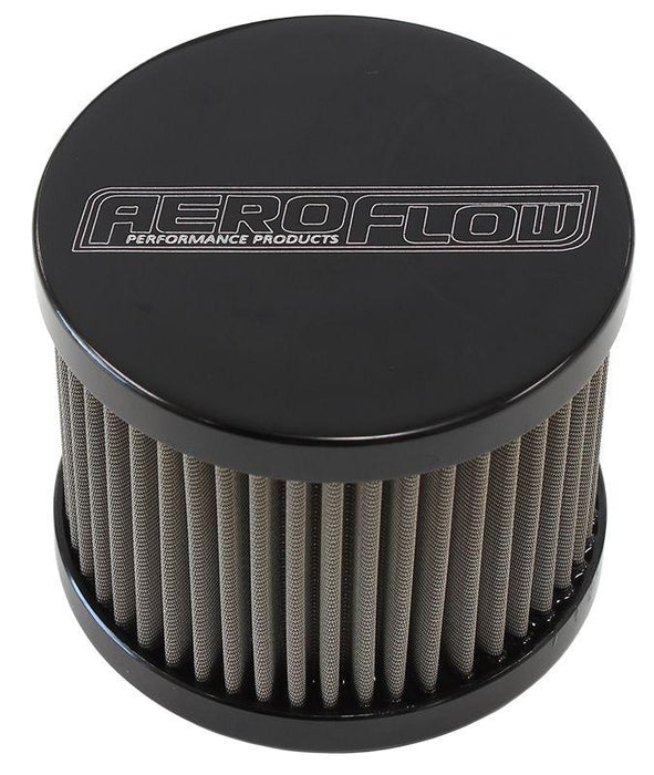 Aeroflow Stainless Steel Billet Breather with -8AN Female Thread (AF77-2002BLK)