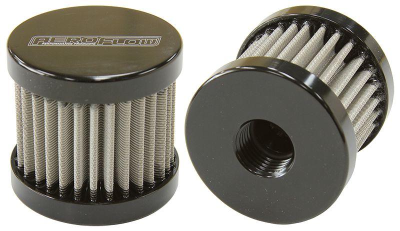 Aeroflow Stainless Steel Billet Breather with -6AN Female Thread (AF77-2003BLK)