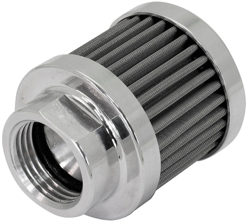 Aeroflow Stainless Steel Small Billet Breather with -10AN Female Thread (AF77-2004)