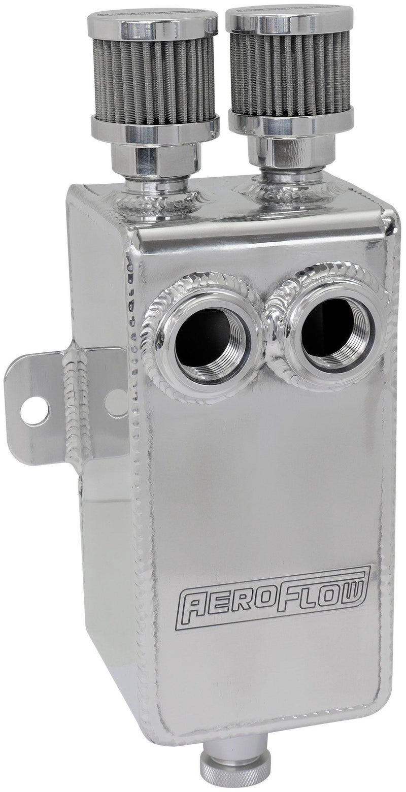 Aeroflow 1L Universal Dual Breather/Catch Can Tank -Polished (AF77-2020) AF77-2020
