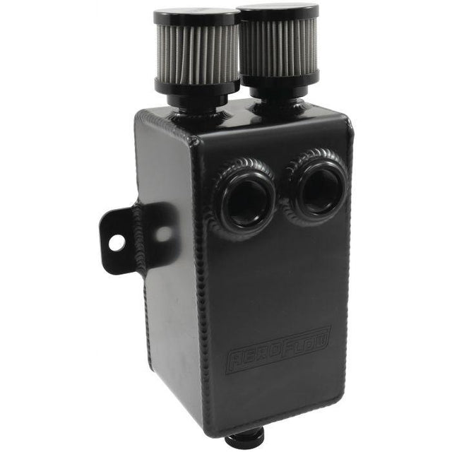 Aeroflow 1L Universal Dual Breather/Catch Can Tank -Black (AF77-2020BLK) AF77-2020BLK