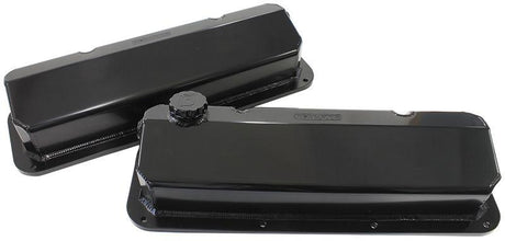 Aeroflow Ford Cleveland Fabricated Billet Valve Covers with -12ORB Breather Ports (AF77-5001BLK-12) AF77-5001BLK-12