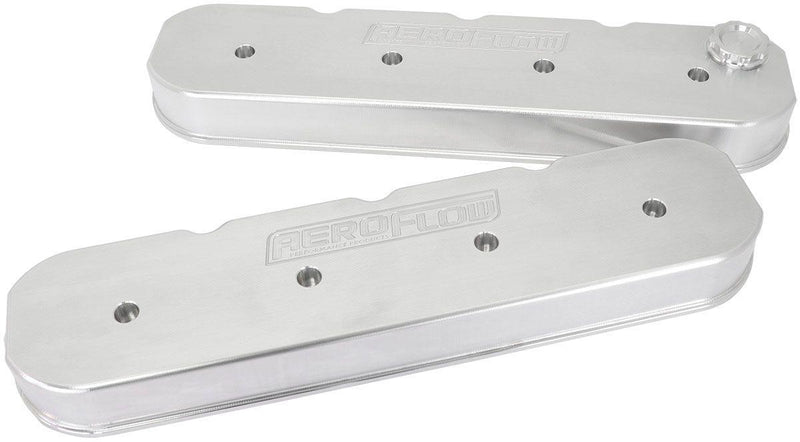 Aeroflow GM LS Billet Valve Cover Set, Raw Finish with Aeroflow Logo (AF77-5010) AF77-5010